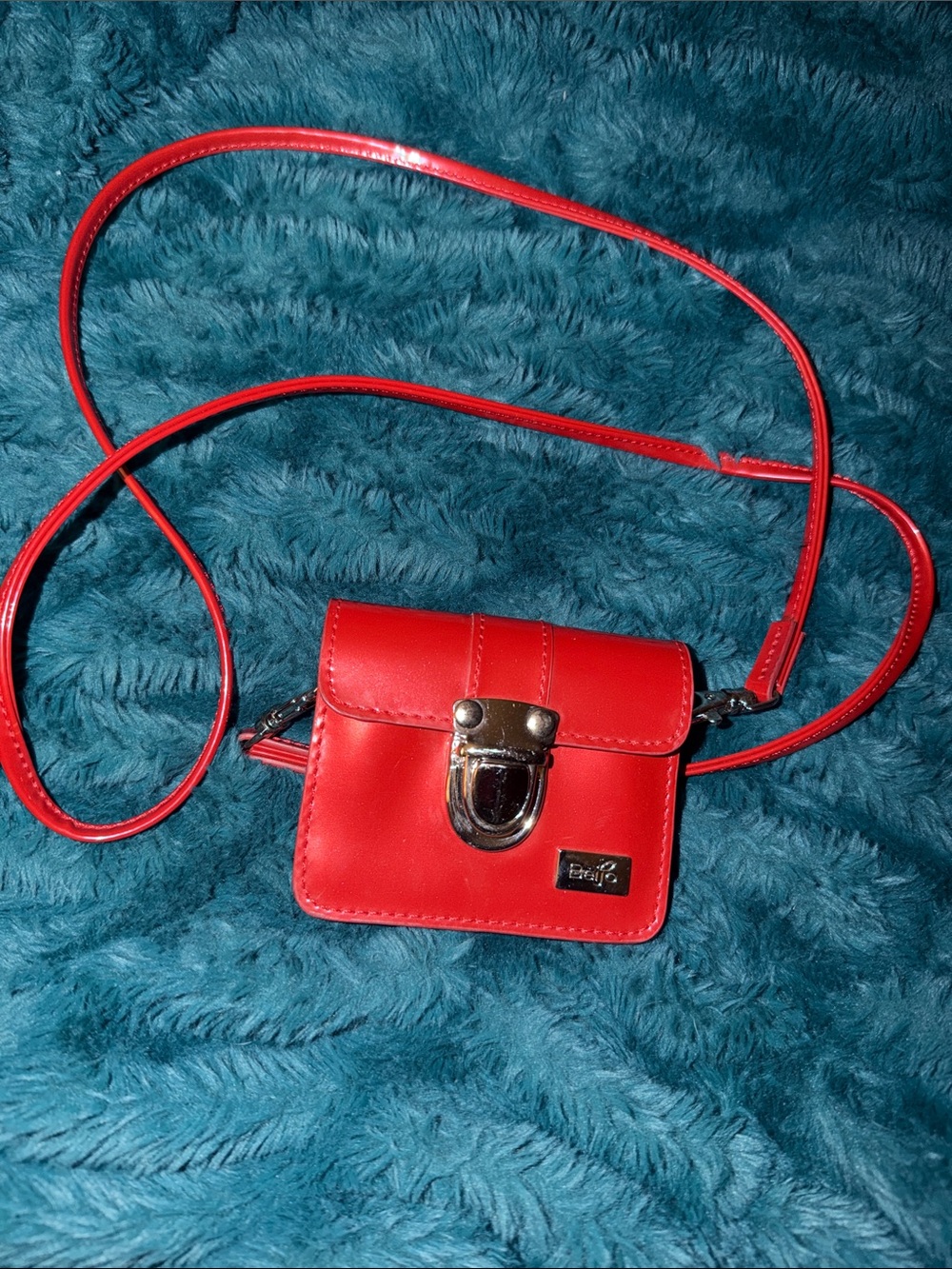 BEIJO Red Mini Crossbody Bag with Lock Closure